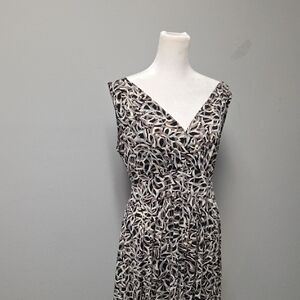 Petite Sophisticate Black and White Maxi Dress